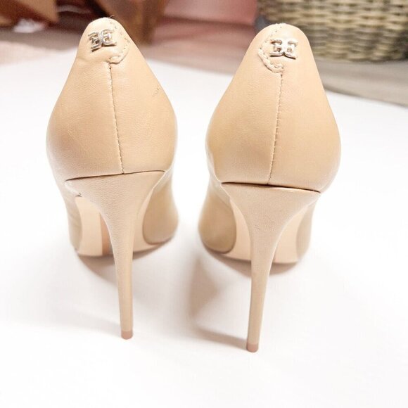 Sam Edelman Womens Pump Stiletto High Heels Solid Tan Leather Pointed Toe - Picture 9 of 14